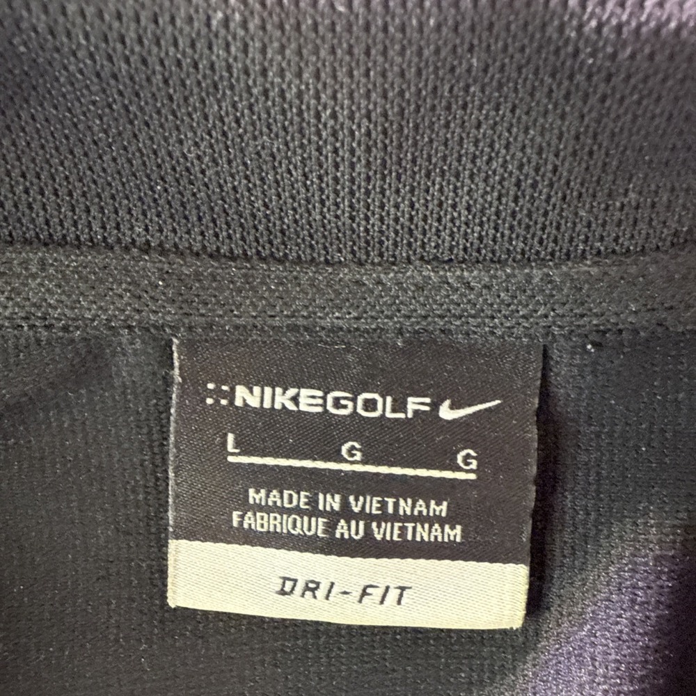Nike Golf Polo Shirt Mens Large Black Dri-FIT Performance Athletic Casual Logo - Picture 4 of 7